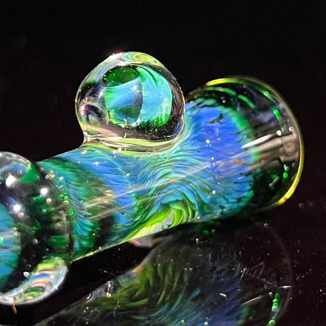 Experimental Green Magic Mushroom Chillum Glass Pipe Beezy Glass   