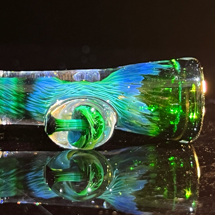 Experimental Green Magic Mushroom Chillum Glass Pipe Beezy Glass   