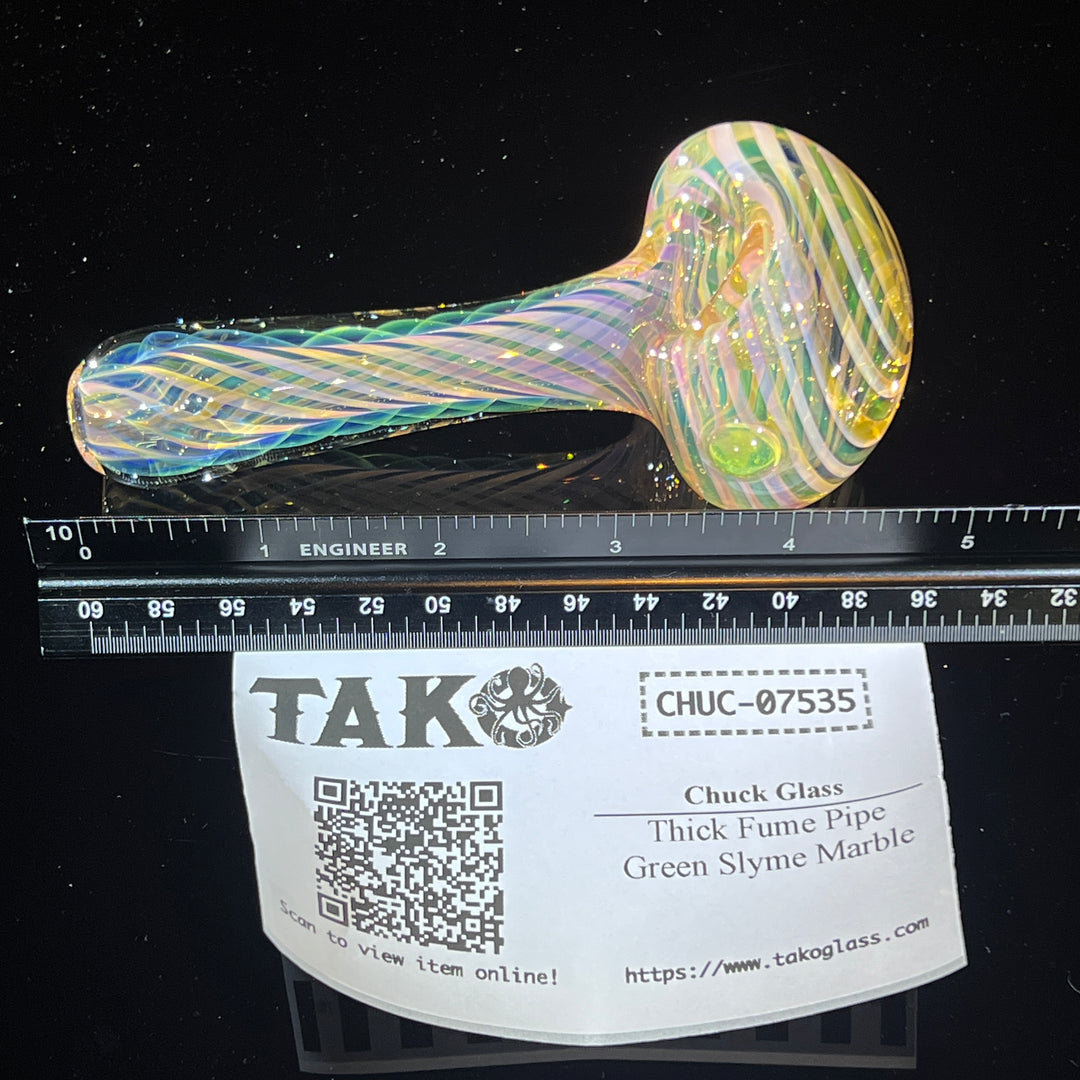 Thick Fume Pipe Green Slyme Marble Glass Pipe Chuck Glass