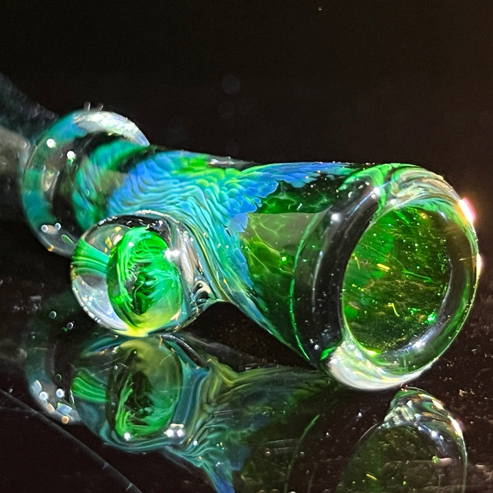 Experimental Green Magic Mushroom Chillum Glass Pipe Beezy Glass   