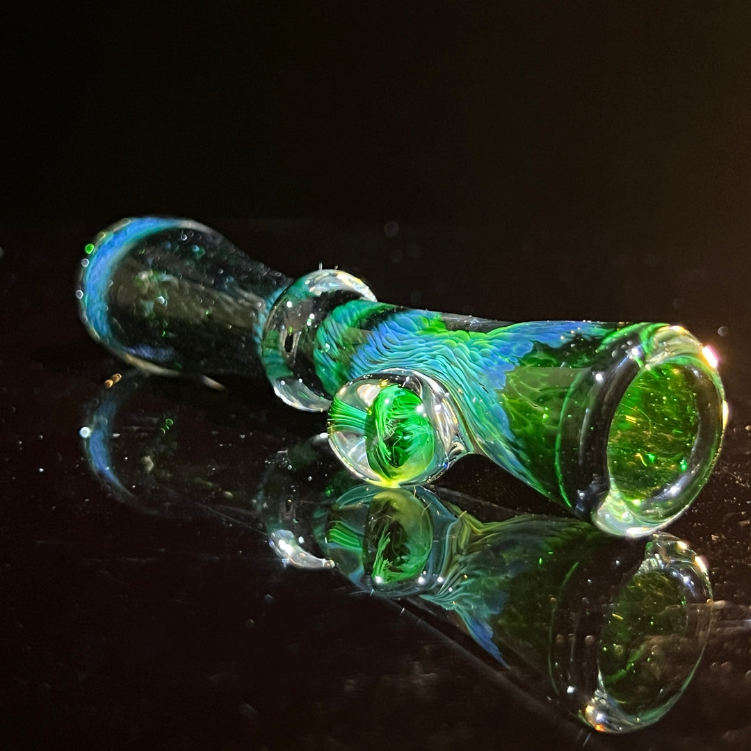 Experimental Green Magic Mushroom Chillum Glass Pipe Beezy Glass   