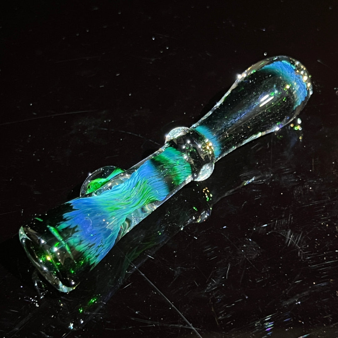 Experimental Green Magic Mushroom Chillum Glass Pipe Beezy Glass   