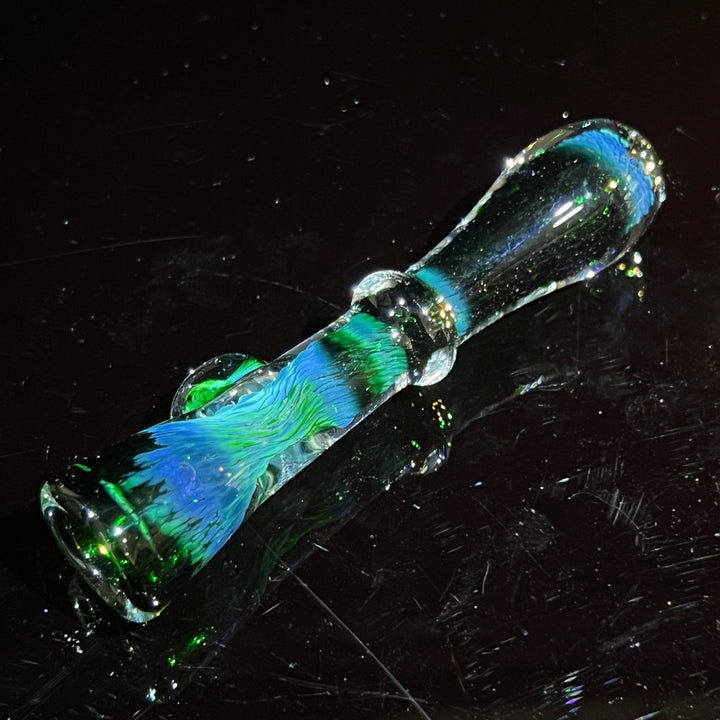 Experimental Green Magic Mushroom Chillum Glass Pipe Beezy Glass   