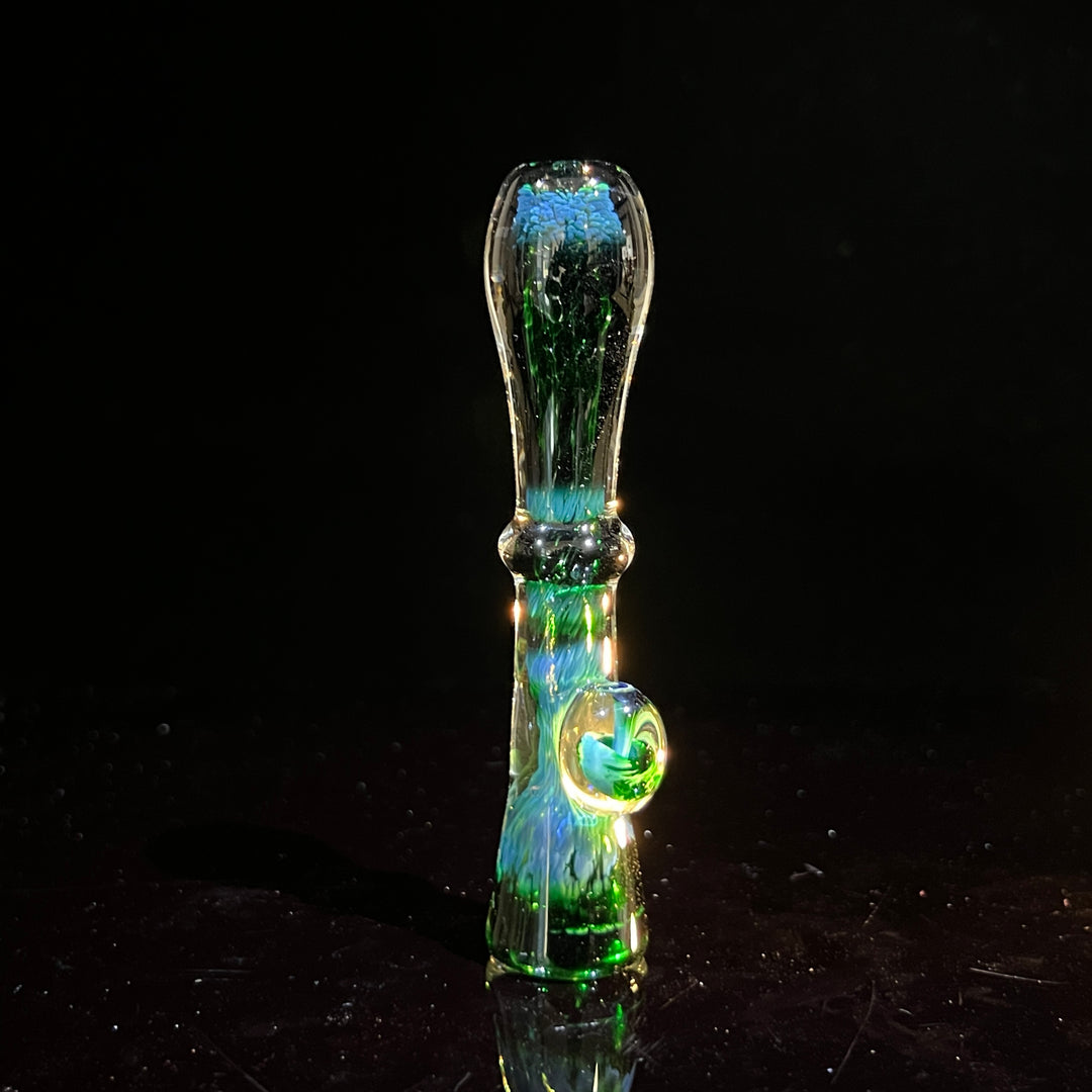 Experimental Green Magic Mushroom Chillum Glass Pipe Beezy Glass   