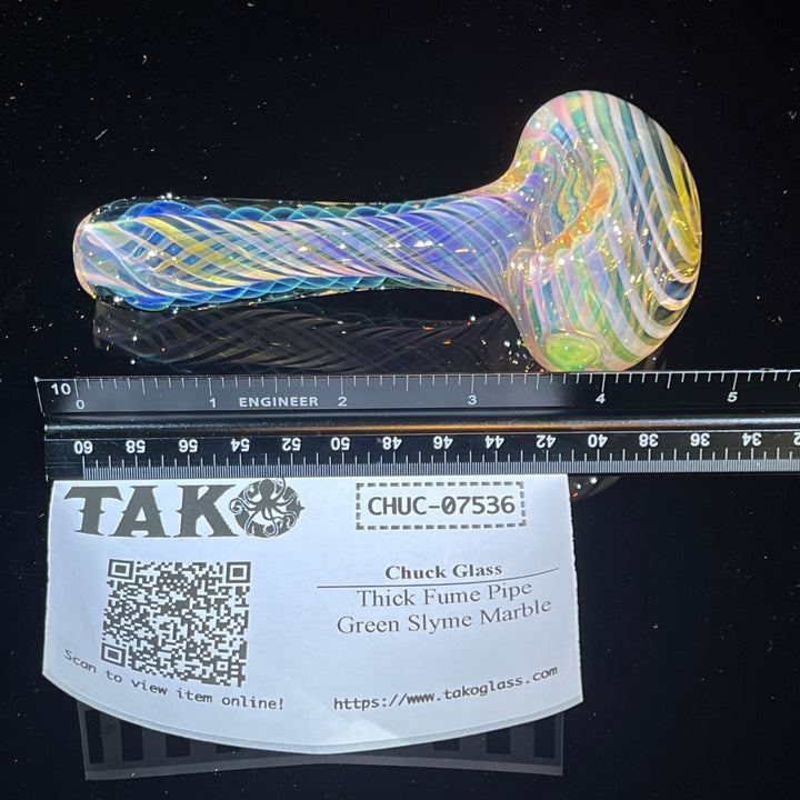 Thick Fume Pipe Green Slyme Marble Glass Pipe Chuck Glass