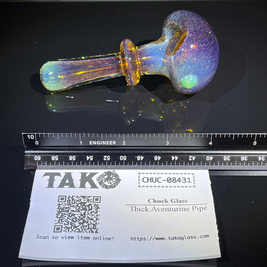 Thick Aventurine Pipe + Ryot Headcase Combo Glass Pipe Chuck Glass