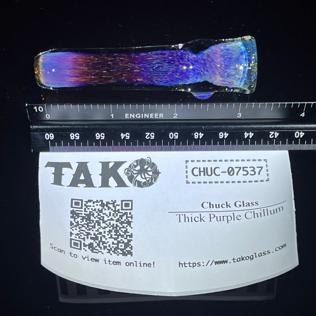 Thick Purple Chillum Glass Pipe Chuck Glass