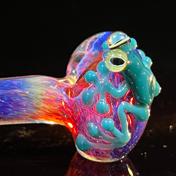 Purple Magic Frog Spoon Glass Pipe Beezy Glass   