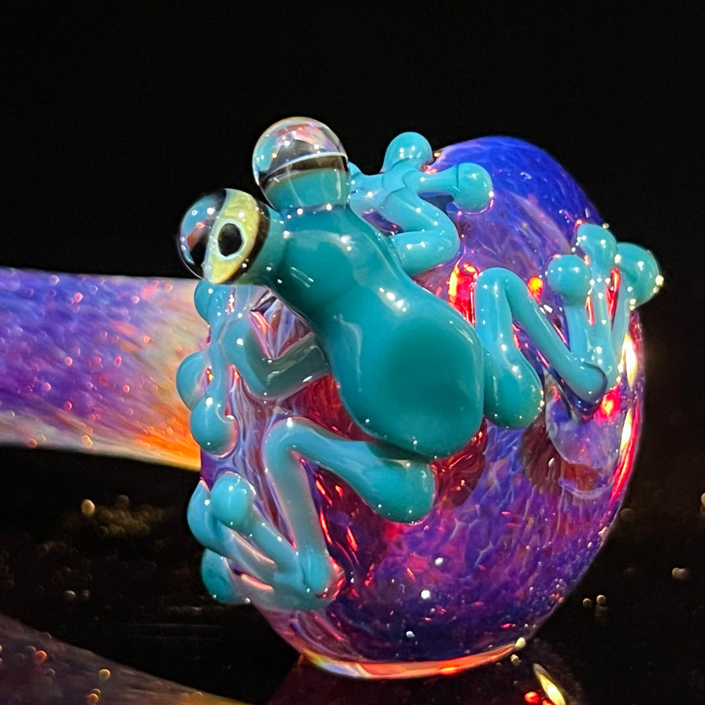 Purple Magic Frog Spoon Glass Pipe Beezy Glass   