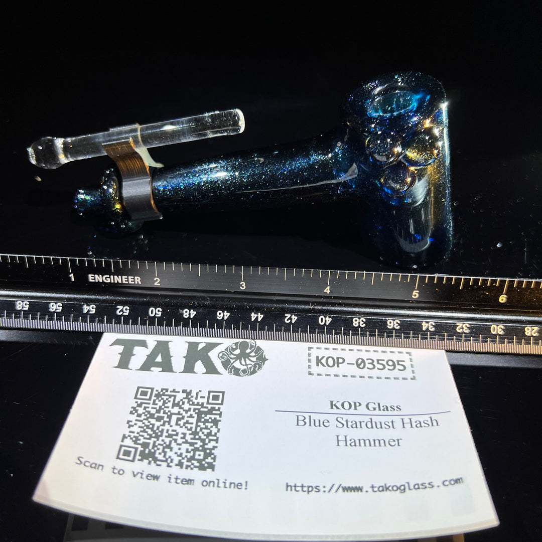 Blue Stardust Hash Hammer Glass Pipe KOP Glass   