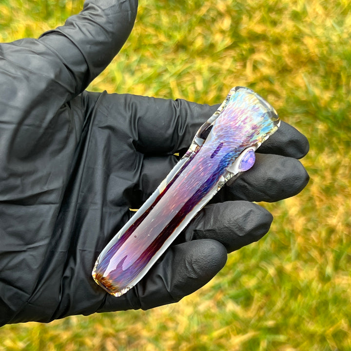 Thick Purple Chillum Glass Pipe Chuck Glass