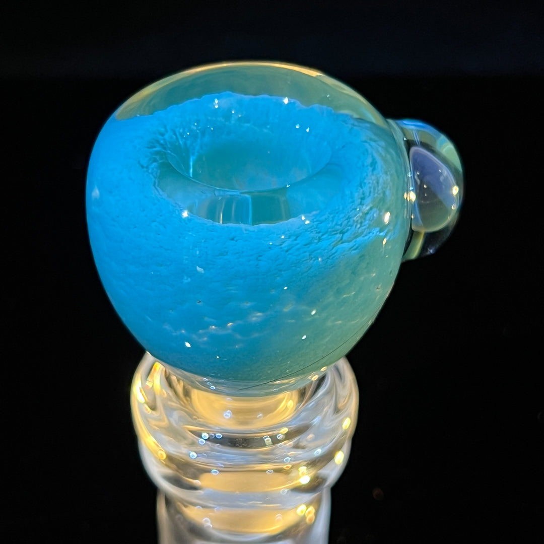 14 mm Teal Mushroom PullSlide Accessory Beezy Glass   