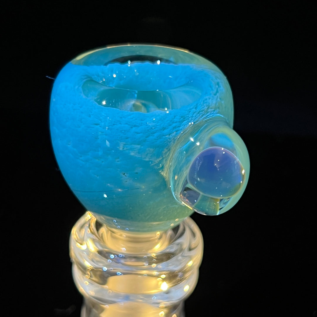 14 mm Teal Mushroom PullSlide Accessory Beezy Glass   