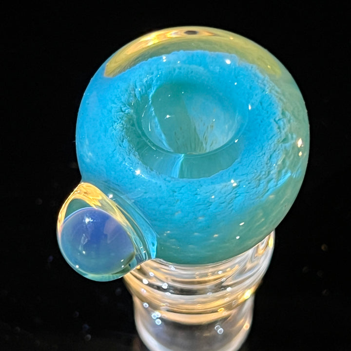 14 mm Teal Mushroom PullSlide Accessory Beezy Glass   