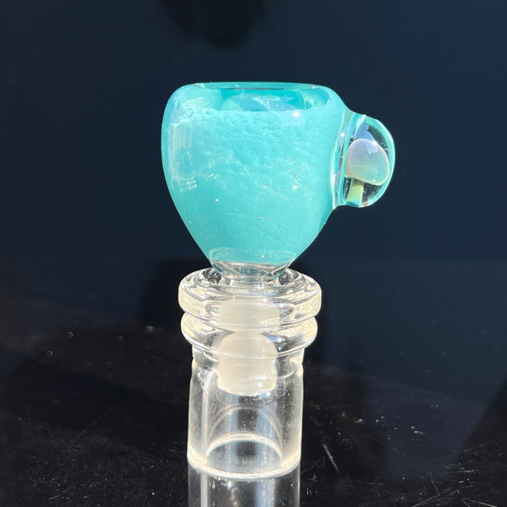 14 mm Teal Mushroom PullSlide Accessory Beezy Glass   