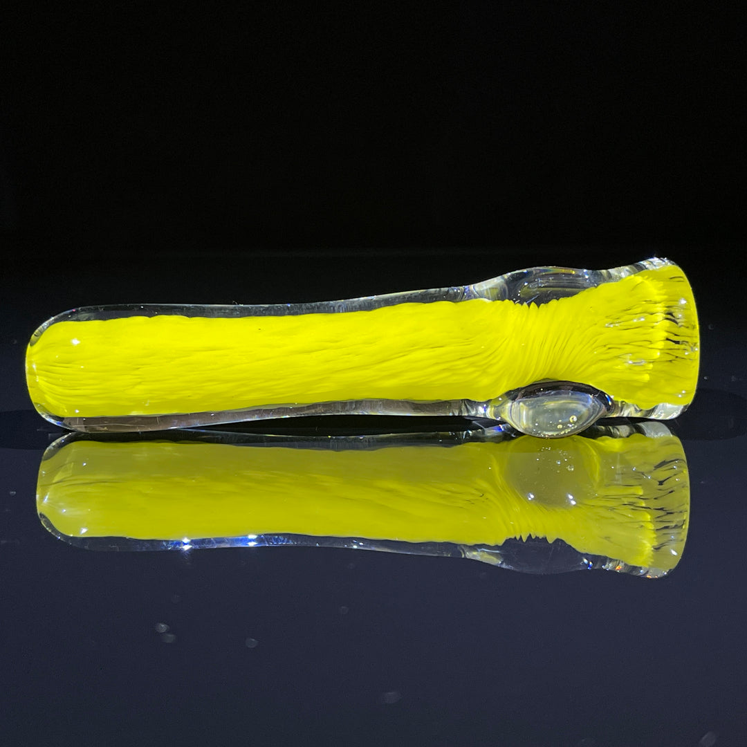 Thick Yellow Frit Chillum Glass Pipe Chuck Glass