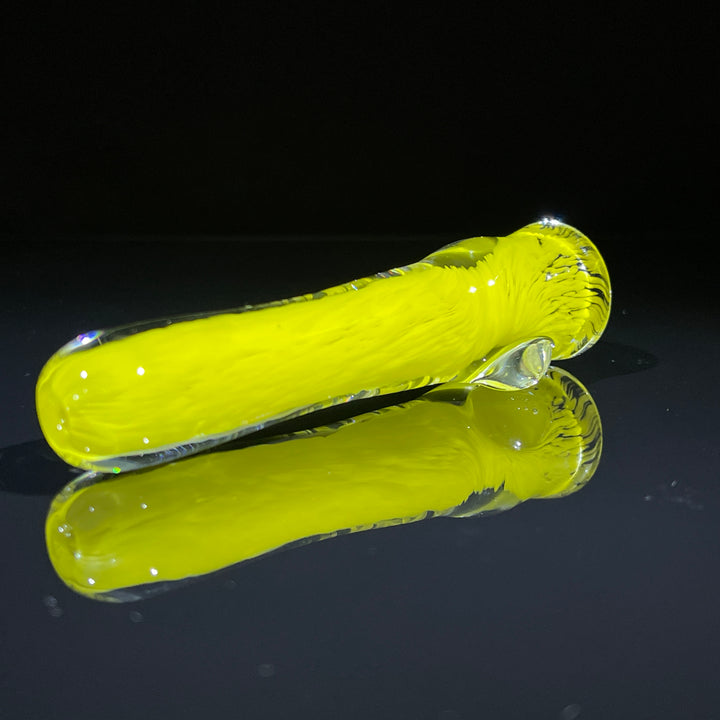 Thick Yellow Frit Chillum Glass Pipe Chuck Glass