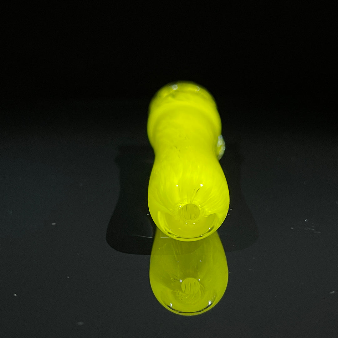 Thick Yellow Frit Chillum Glass Pipe Chuck Glass