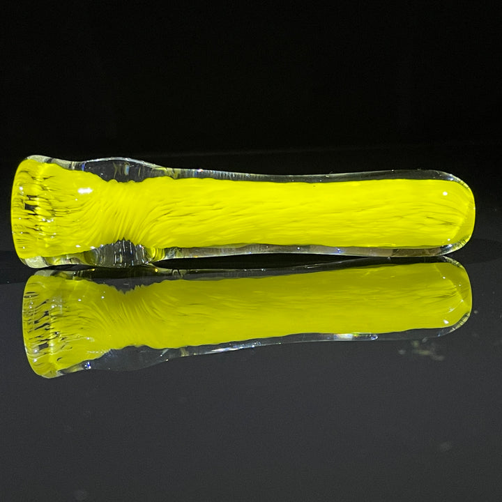 Thick Yellow Frit Chillum Glass Pipe Chuck Glass