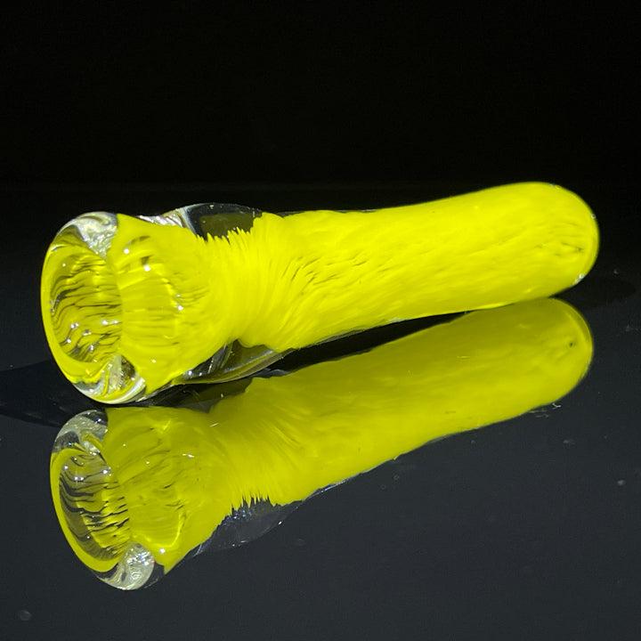 Thick Yellow Frit Chillum Glass Pipe Chuck Glass