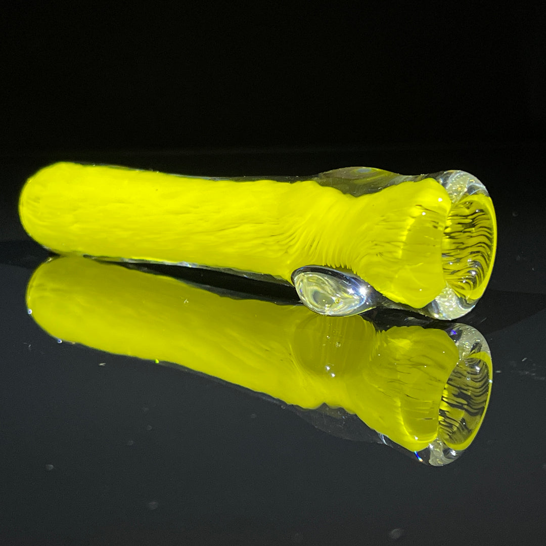 Thick Yellow Frit Chillum Glass Pipe Chuck Glass