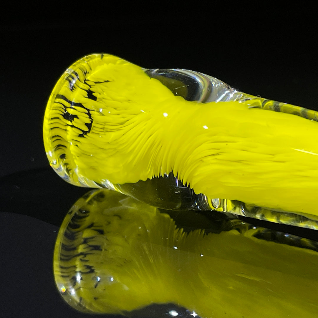 Thick Yellow Frit Chillum Glass Pipe Chuck Glass