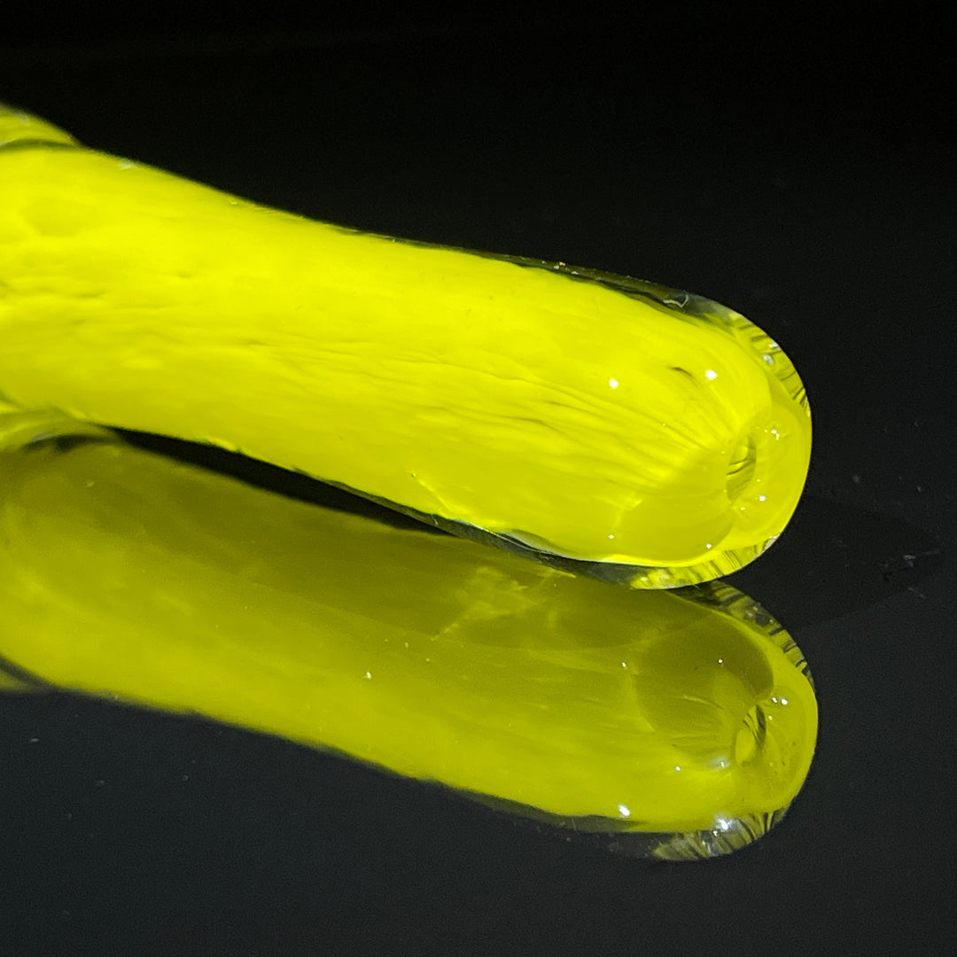 Thick Yellow Frit Chillum Glass Pipe Chuck Glass