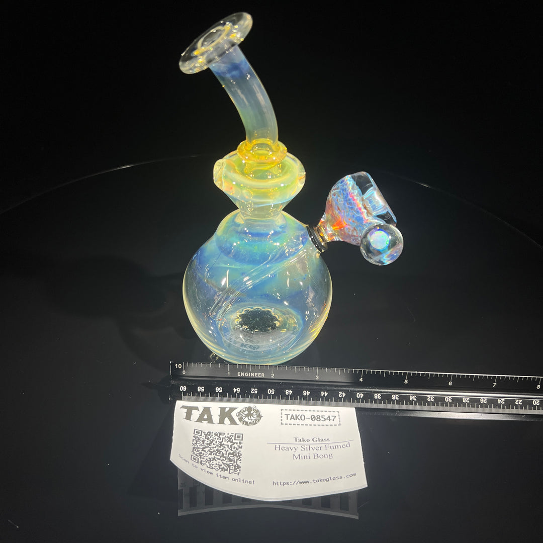 Heavy Silver Fumed Mini Bong Glass Pipe Tako Glass