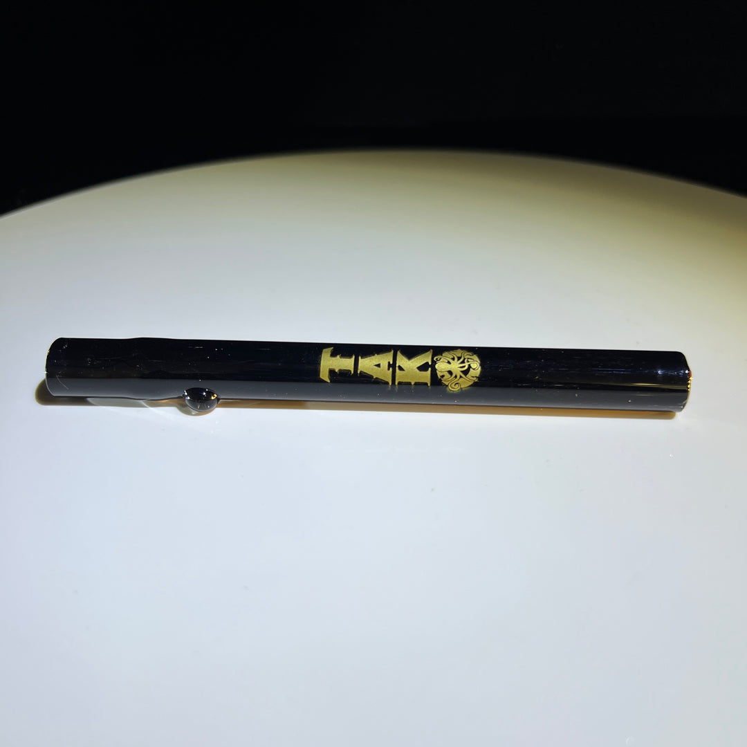 Tako Glass Xtra Long Chillum Black and Gold Glass Pipe Tako Glass   