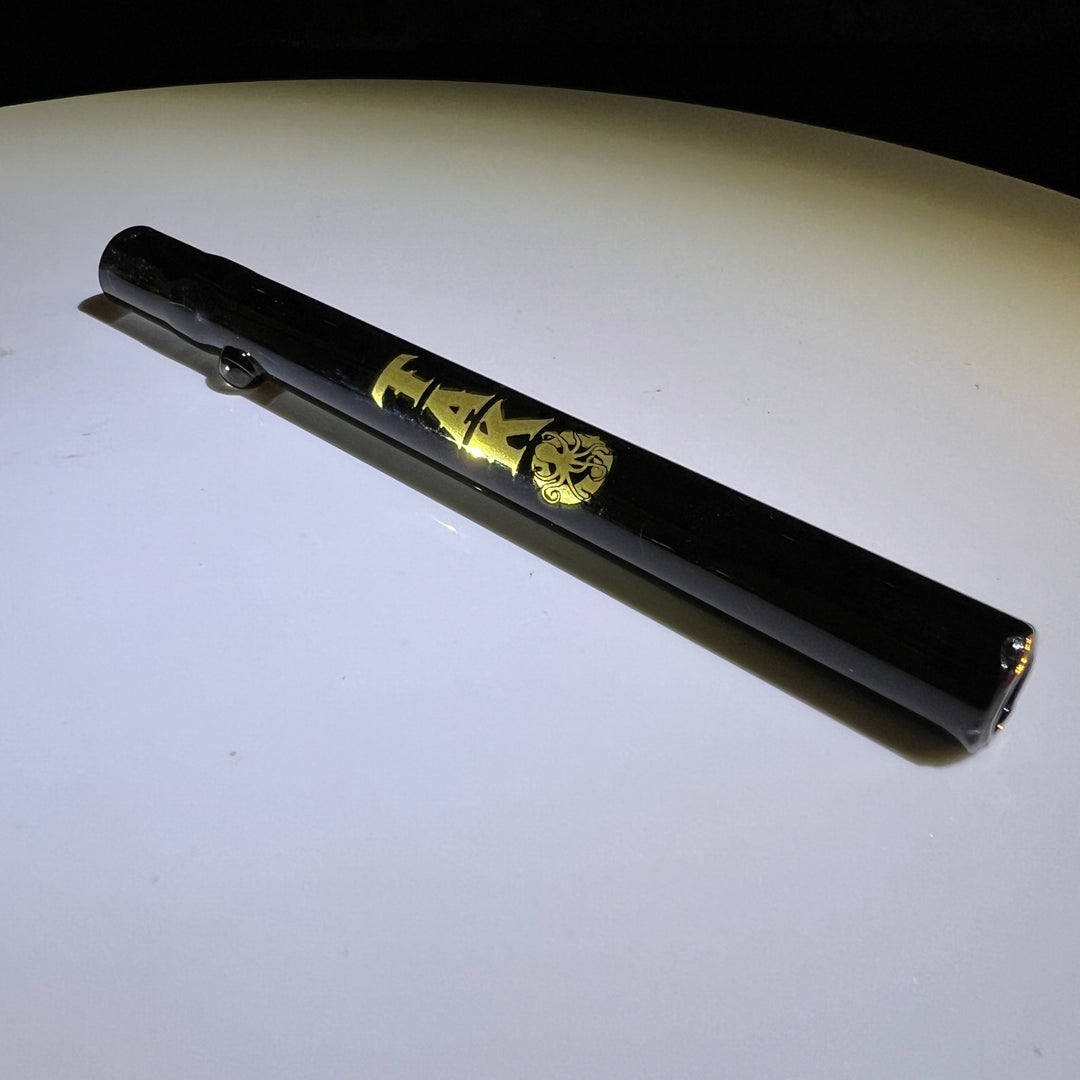 Tako Glass Xtra Long Chillum Black and Gold Glass Pipe Tako Glass   