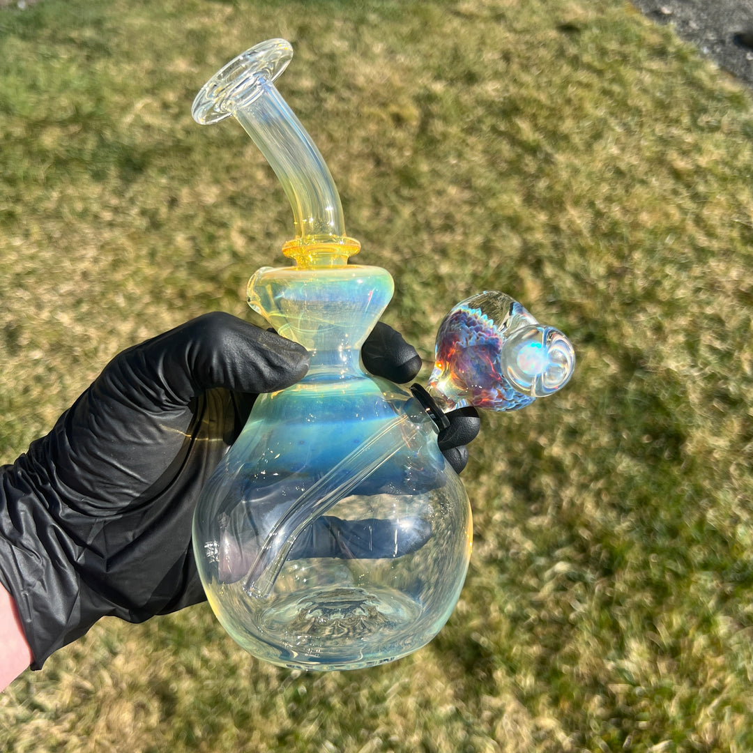 Heavy Silver Fumed Mini Bong Glass Pipe Tako Glass