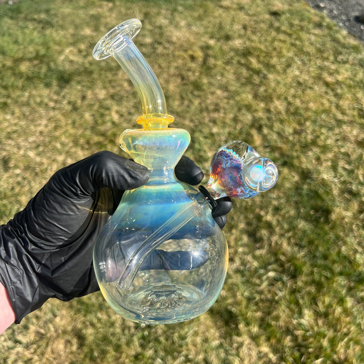 Heavy Silver Fumed Mini Bong Glass Pipe Tako Glass