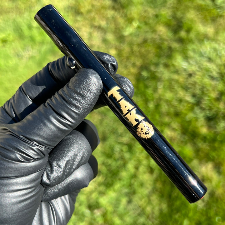 Tako Glass Xtra Long Chillum Black and Gold Glass Pipe Tako Glass   