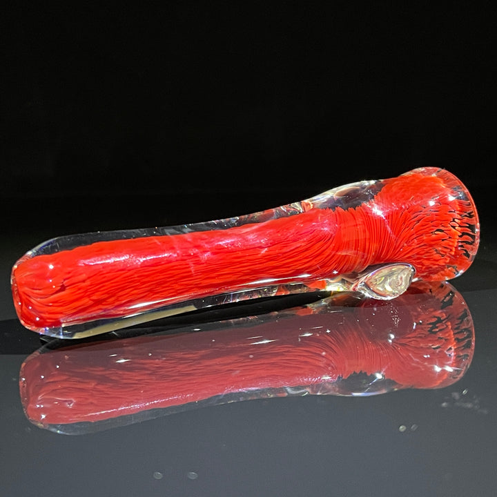 Thick Red Frit Chillum Glass Pipe Chuck Glass