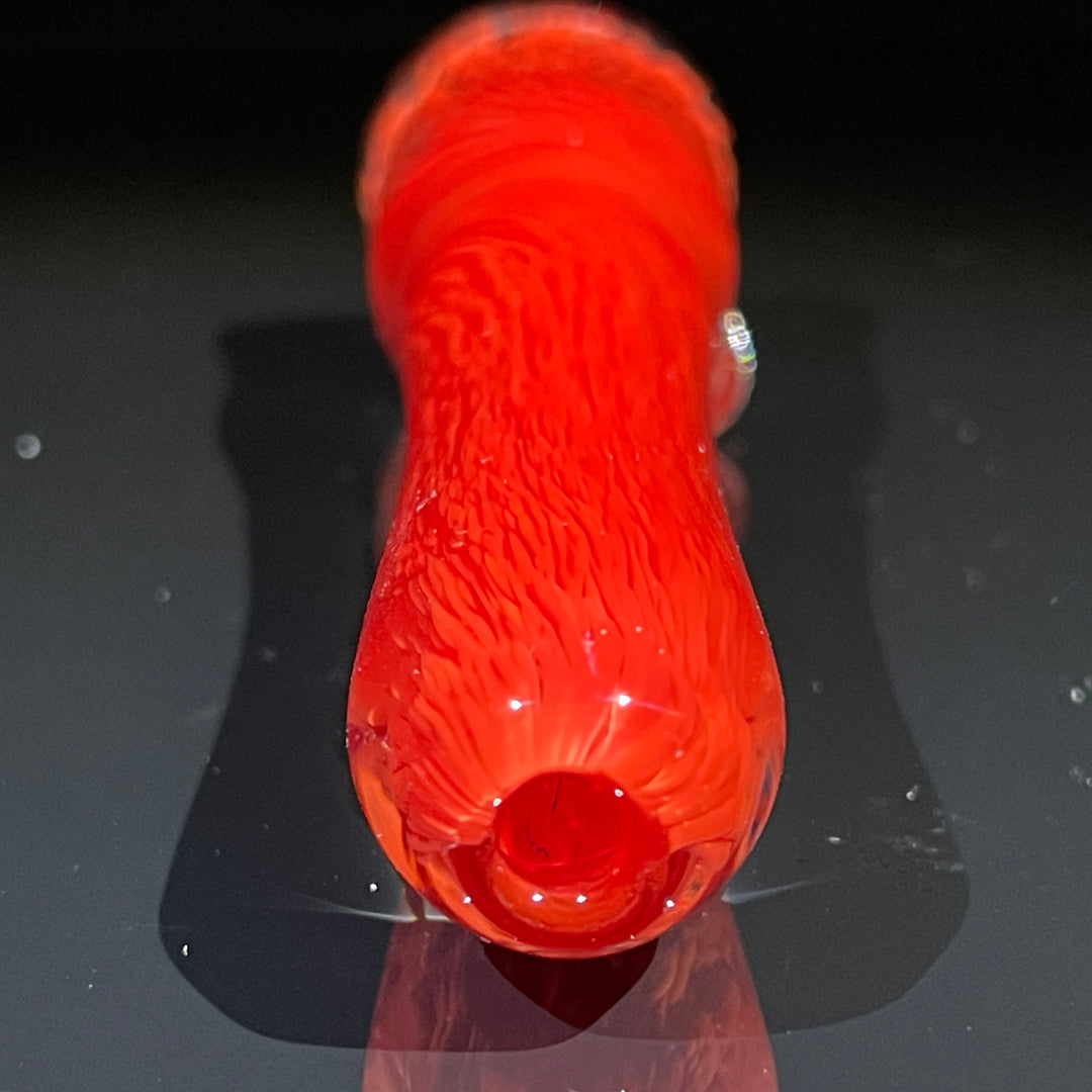 Thick Red Frit Chillum Glass Pipe Chuck Glass