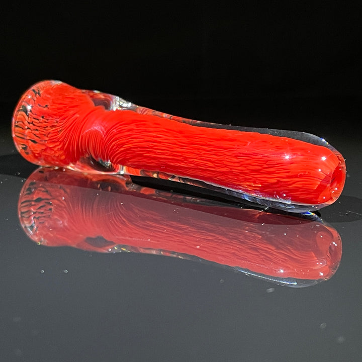 Thick Red Frit Chillum Glass Pipe Chuck Glass