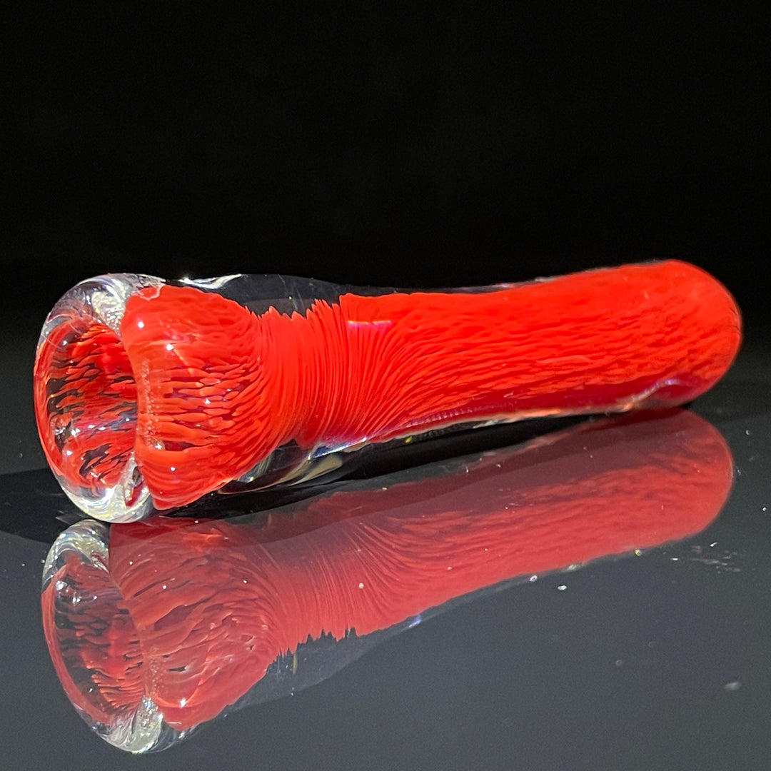 Thick Red Frit Chillum Glass Pipe Chuck Glass