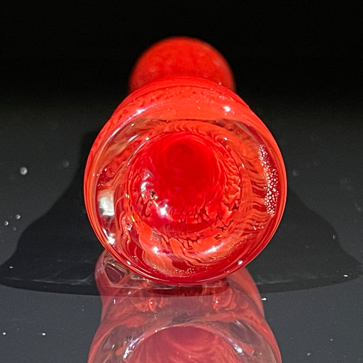 Thick Red Frit Chillum Glass Pipe Chuck Glass