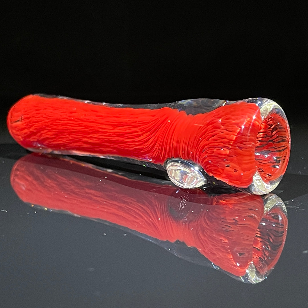 Thick Red Frit Chillum Glass Pipe Chuck Glass