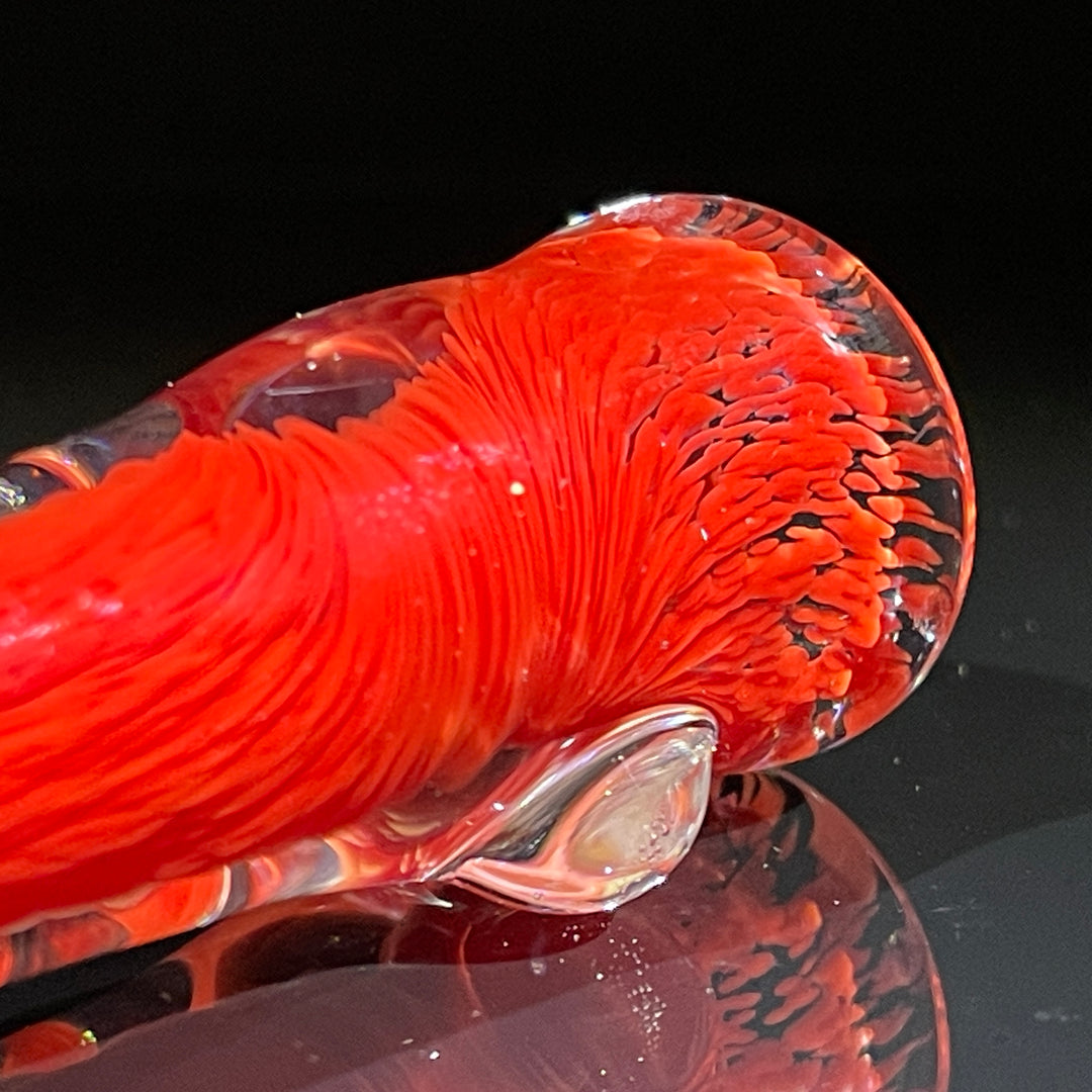 Thick Red Frit Chillum Glass Pipe Chuck Glass