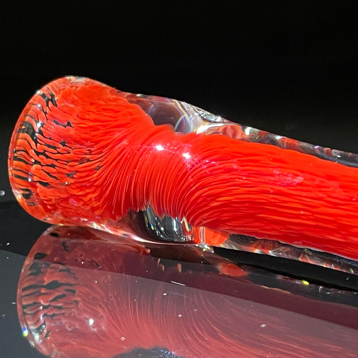 Thick Red Frit Chillum Glass Pipe Chuck Glass