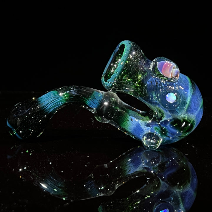 Deep Green Sherlock Mushroom Opal Glass Pipe Beezy Glass