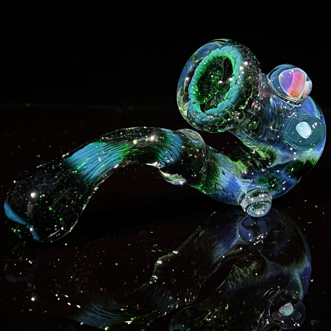 Deep Green Sherlock Mushroom Opal Glass Pipe Beezy Glass