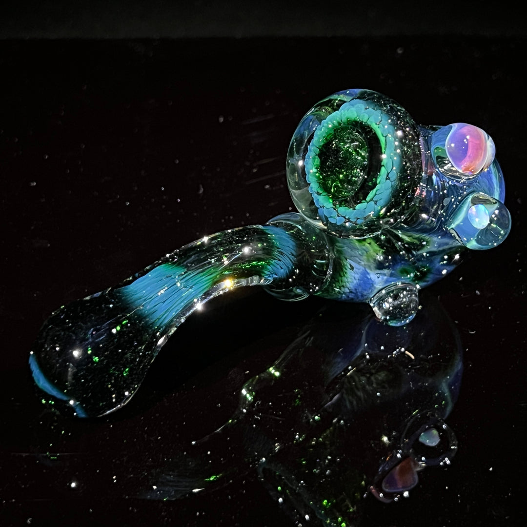 Deep Green Sherlock Mushroom Opal Glass Pipe Beezy Glass