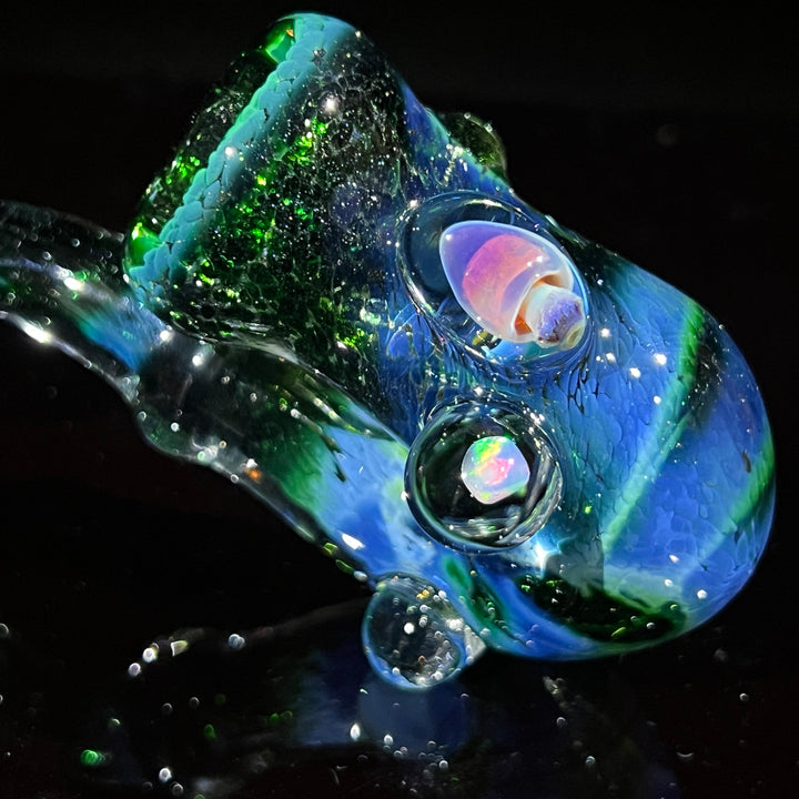 Deep Green Sherlock Mushroom Opal Glass Pipe Beezy Glass