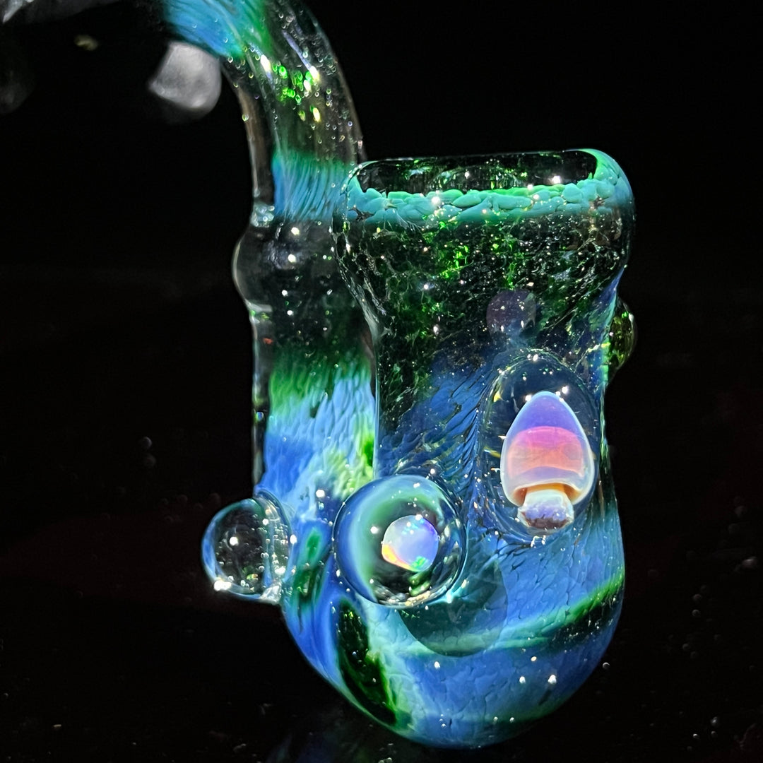 Deep Green Sherlock Mushroom Opal Glass Pipe Beezy Glass