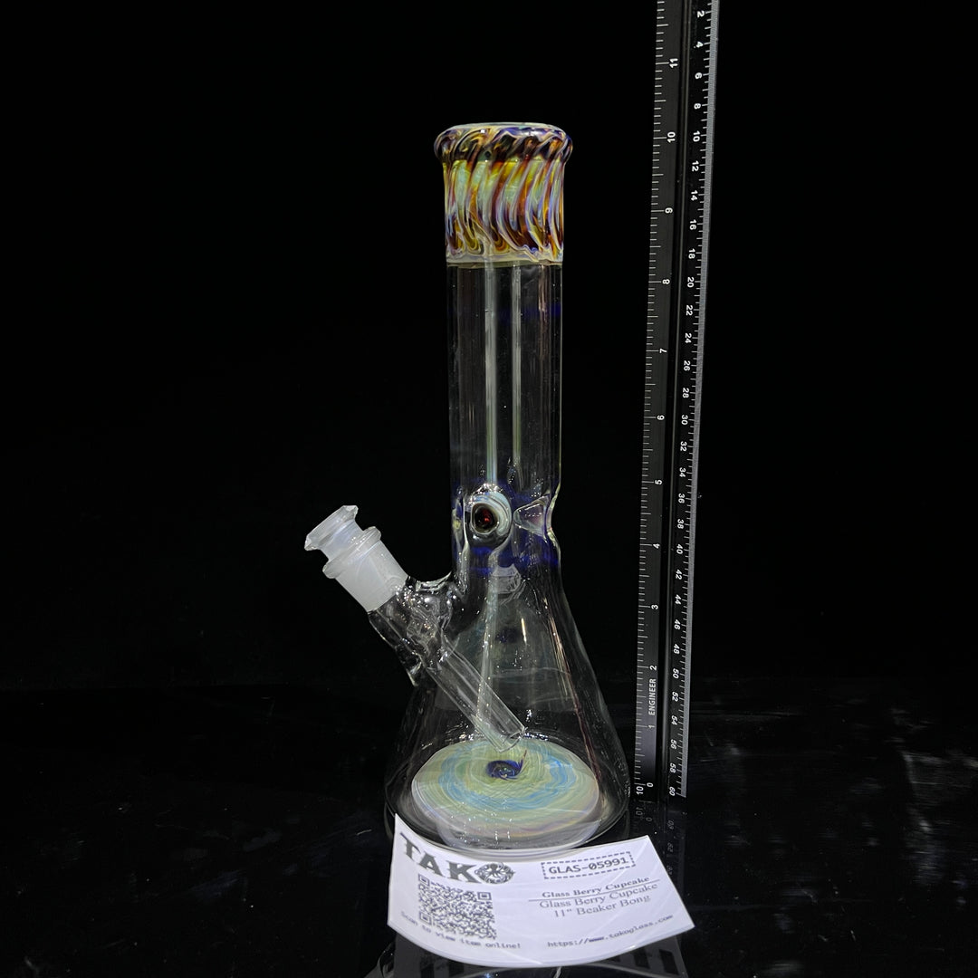 Glass Berry Cupcake 11" Beaker Bong Glass Pipe Glass Berry Cupcake   