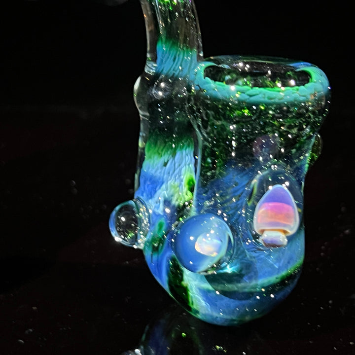 Deep Green Sherlock Mushroom Opal Glass Pipe Beezy Glass