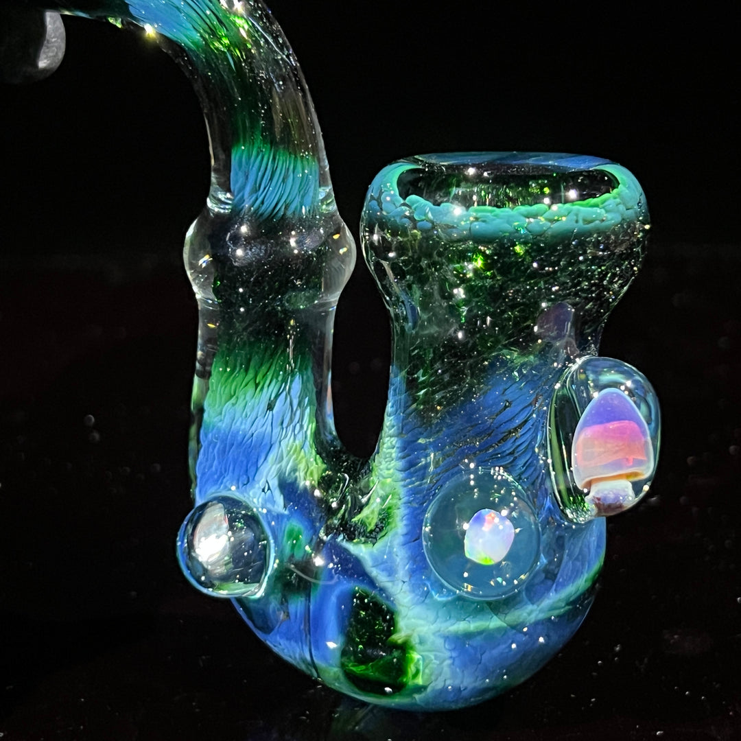 Deep Green Sherlock Mushroom Opal Glass Pipe Beezy Glass