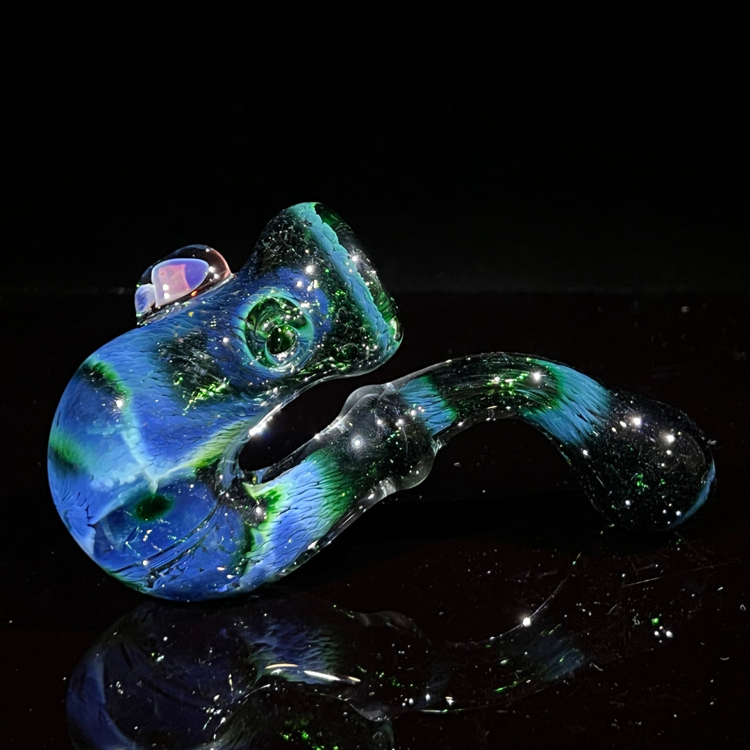 Deep Green Sherlock Mushroom Opal Glass Pipe Beezy Glass